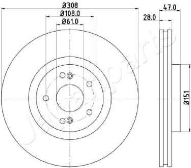 RENAULT Диск торм. передн.Laguna 01- Japanparts DI-0703