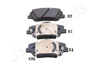 KIA Колодки тормозные передние Ceed 13-, Carens 1,7CRDi 13- Japanparts PA-K26AF (фото 1)