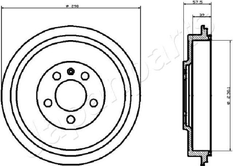 VW гальмівний барабан Polo,Skoda Octavia 1.6 / 1,9 TDI Japanparts TA-0906