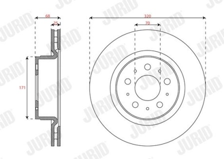 TESLA диск гальм. передній Model 3 Jurid 563658JC