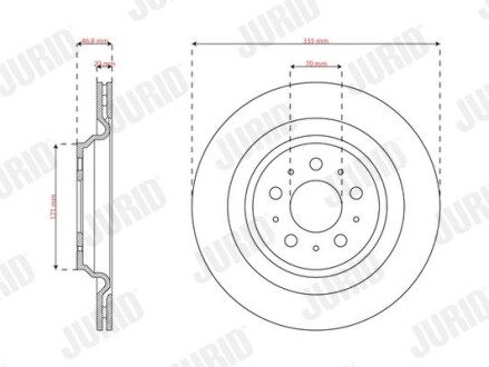 TESLA Диск гальм. задній MODEL 3 Jurid 563659JC-1