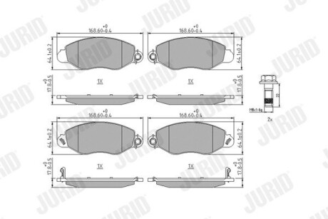 FORD Колодки тормозные передние TRANSIT 2.0 00- Jurid 573110J