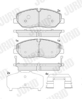 HYUNDAI гальмівні колодки передн. H350 2.5 CRDI 15- Jurid 574139J