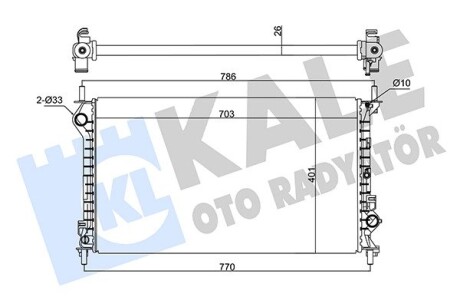 KALE FORD Радиатор охлаждения Transit Connect 1.8/1.8TDCi 02- KALE OTO RADYATOR 124200