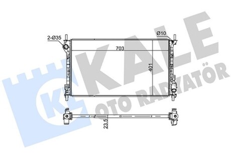 KALE FORD Радиатор охлаждения Transit Connect 1.8 16V/1.8TDCi 02- KALE OTO RADYATOR 209700