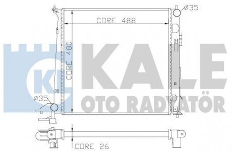 HYUNDAI Радиатор охлаждения ix35,Kia Sportage 1.7/2.0CRDi 10- KALE OTO RADYATOR 341960 (фото 1)