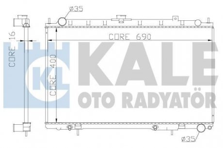 NISSAN Радиатор охлаждения Maxima QX IV 2.0/3.0 00- KALE OTO RADYATOR 342045 (фото 1)