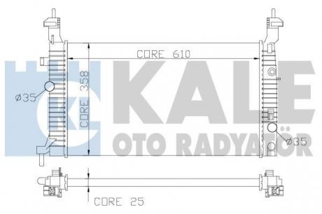 OPEL Радиатор охлаждения Meriva A 1.7DTi 03- KALE OTO RADYATOR 342065 (фото 1)