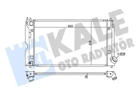 KALE TOYOTA Радиатор охлаждения Avensis,Corolla 1.4/2.0 D-4D 02- KALE OTO RADYATOR 342205