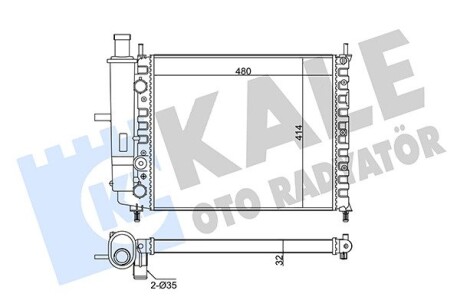 KALE FIAT Радиатор охлаждения Brava,Marea 1.4/1.6 KALE OTO RADYATOR 342270