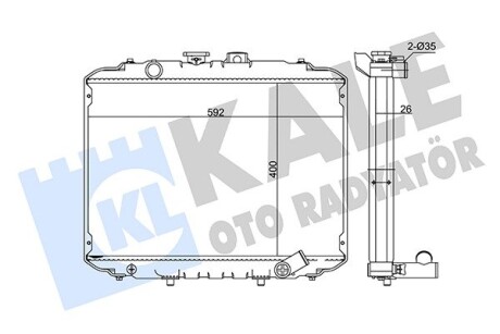 KALE HYUNDAI Радиатор охлаждения H-100 2.5D 93- KALE OTO RADYATOR 342290