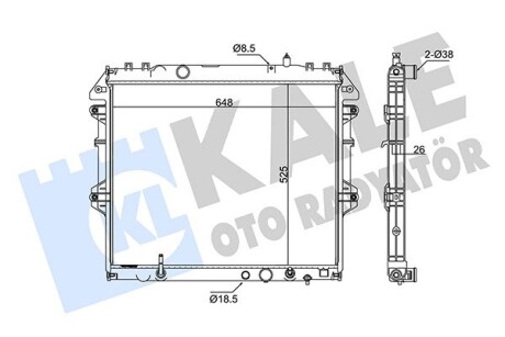 KALE TOYOTA Радиатор охлаждения с АКПП Hilux VII 2.5.3.0 D-4D 05- KALE OTO RADYATOR 342335