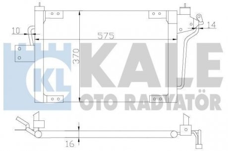 KALE OPEL Радиатор кондиционера Astra F 91- KALE OTO RADYATOR 342570