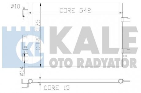 RENAULT Радиатор кондиционера Clio II 01- KALE OTO RADYATOR 342835 (фото 1)