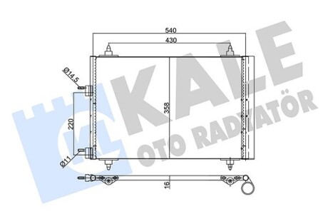 KALE PEUGEOT Радиатор кондиционера 307 KALE OTO RADYATOR 343095