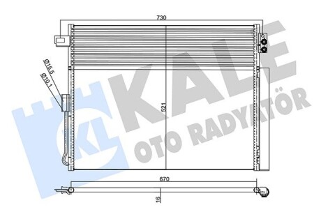 KALE JEEP Радиатор кондиционера Grand Cherokee IV 3.0/6.4 10- KALE OTO RADYATOR 343185