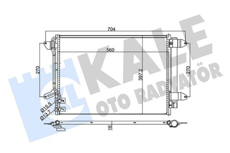 KALE VW Радиатор кондиционера Beetle,Jetta IV 10- KALE OTO RADYATOR 343285