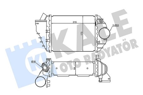 KALE VW Интеркулер Audi A4,Passat,Skoda SuperB I 2.5TDI 97- KALE OTO RADYATOR 344730 (фото 1)