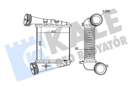 KALE VW Интеркулер Passat,Skoda SuperB I 2.5TDI 03- KALE OTO RADYATOR 344775