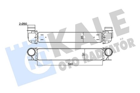 KALE BMW Интеркулер 5 E39,7 E38 2.0d/4.0d KALE OTO RADYATOR 344850