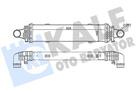 KALE DB Интеркулер W204/212 09- KALE OTO RADYATOR 345015