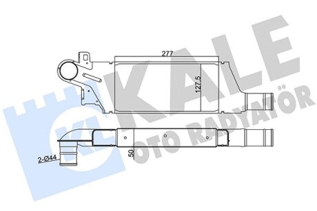 KALE OPEL Интеркулер Combo Tour,Corsa C 1.7DI 00- KALE OTO RADYATOR 345040