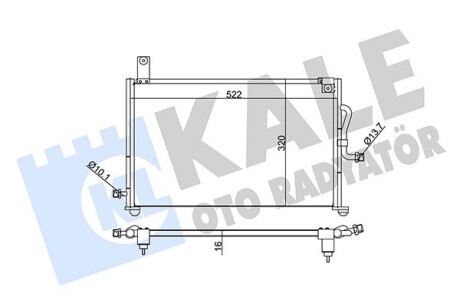 KALE DAEWOO Радиатор кондиционера Matiz 98- KALE OTO RADYATOR 345170