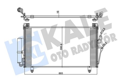 KALE MITSUBISHI Радиатор кондиционера Airtrek I 2.4 03- KALE OTO RADYATOR 345255