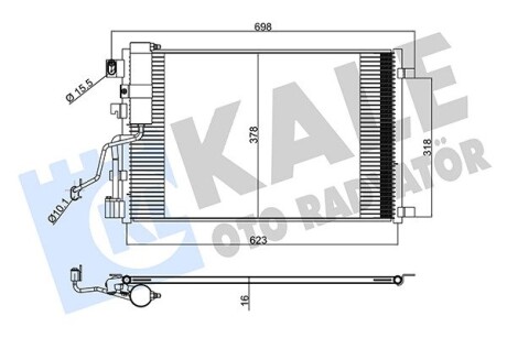 KALE NISSAN Радиатор кондиционера Qashqai 1.5dCi 07- KALE OTO RADYATOR 345260