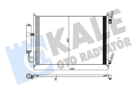 KALE NISSAN Радиатор кондиционера X-Trail 2.0/2.5 07- KALE OTO RADYATOR 345275