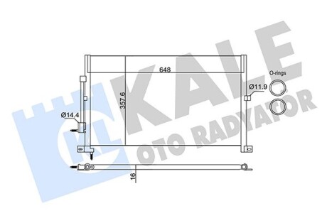 KALE FORD Радиатор кондиционера Mondeo III 00- KALE OTO RADYATOR 345375