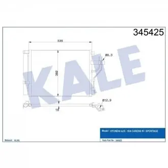 Радиатор кондиционера ix35,Kia Sportage,Carens IV 10- KALE OTO RADYATOR 345425