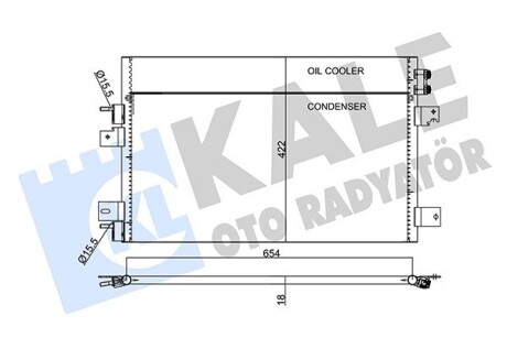 KALE CHRYSLER Радиатор кондиционера Sebring,Jeep Compass,Patriot 06- KALE OTO RADYATOR 345640