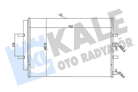 KALE FORD Радиатор кондиционера Tourneo Custom,Transit Custom 12- KALE OTO RADYATOR 345695