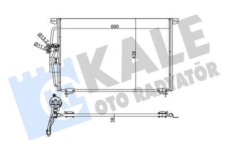 KALE OPEL Радиатор кондиционера Omega B 94- KALE OTO RADYATOR 345810