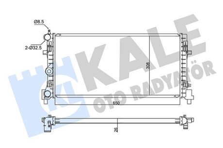 KALE VW Радиатор охлаждения Audi,Polo,Skoda Fabia,Rapid,Roomster KALE OTO RADYATOR 345835