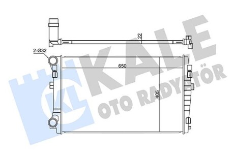 KALE VW Радиатор охлаждения Golf VII, Passat 13-,Audi A3 13-,Skoda Octavia III KALE OTO RADYATOR 345840