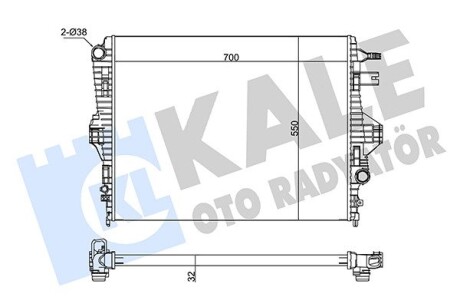 KALE VW Радиатор охлаждения Touareg,Porsche Cayenne 3.0/3.0TDI KALE OTO RADYATOR 345870