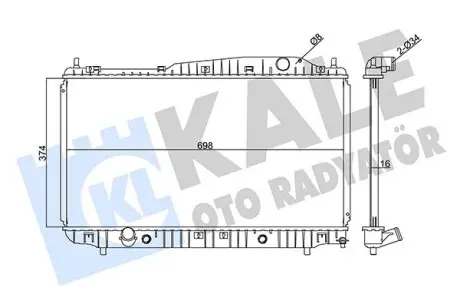 KALE CHEVROLET Радиатор охлаждения Evanda 2.0 02- KALE OTO RADYATOR 345885