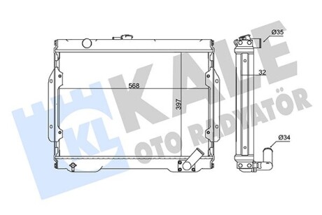 KALE MITSUBISHI Радиатор охлаждения L200 2.5D/TD 86- KALE OTO RADYATOR 345985