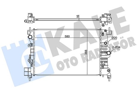 KALE OPEL Радиатор охлаждения Mokka 1.6/1.8 12-,Chevrolet Aveo 1.6 11- KALE OTO RADYATOR 346085