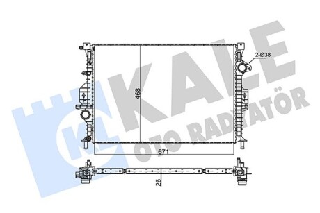 KALE FORD Радиатор охлаждения C-Max,Focus,Galaxy,Mondeo IV,LandRover,Volvo 1.6/2.0TDCi KALE OTO RADYATOR 346120