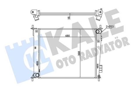 KALE KIA Радиатор охлаждения Soul 1.6 09- KALE OTO RADYATOR 346135