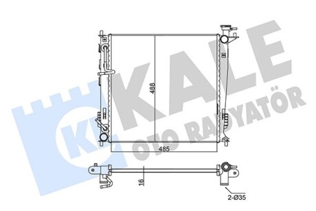 KALE HYUNDAI Радиатор охлаждения ix35,Kia Sportage 2.0CRDi 10- KALE OTO RADYATOR 346155 (фото 1)