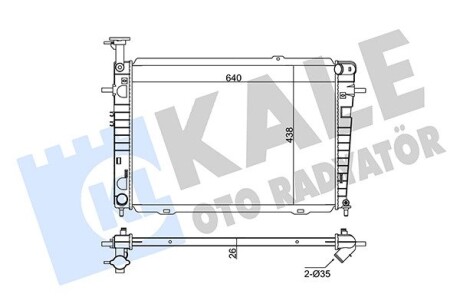 KALE HYUNDAI Радиатор охлаждения Tucson,Kia Sportage 2.0 04- KALE OTO RADYATOR 346235