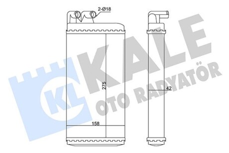 KALE AUDI Радиатор отопления 100/200,A6,V8 KALE OTO RADYATOR 346240