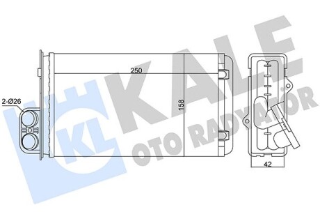 KALE PEUGEOT Радиатор отопления 405 I,II KALE OTO RADYATOR 346305