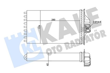 KALE CHRYSLER Радиатор отопления Grand Voyager III,Dodge Caravan 95- KALE OTO RADYATOR 346335