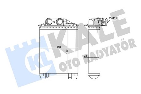 KALE FIAT Радиатор отопления 500,Panda,Ford Ka KALE OTO RADYATOR 346355