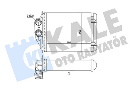 KALE FIAT Радиатор отопления 500,Panda KALE OTO RADYATOR 346360